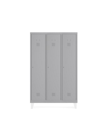 Taquilla metalica rocada 300 3 modulos x 3 puerta gris 910x500x1800 mm