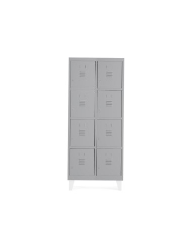 Taquilla metalica rocada 300 2 modulos x 4 puertas gris 620x500x1800 mm