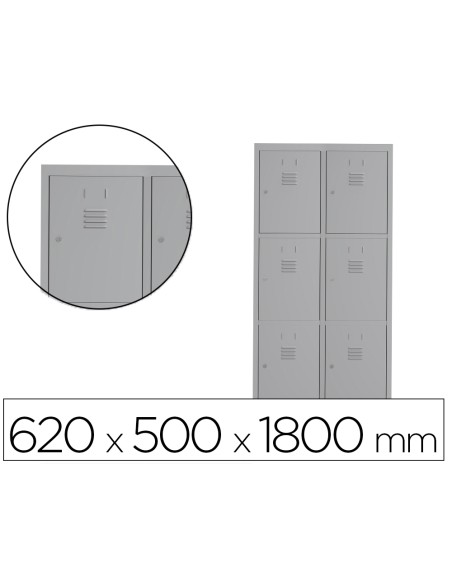 Taquilla metalica rocada 300 2 modulos x 3 puertas gris 620x500x1800 mm Taquilla metalica rocada 300 2 modulos x 3 puertas gris 620x500x1800 mm