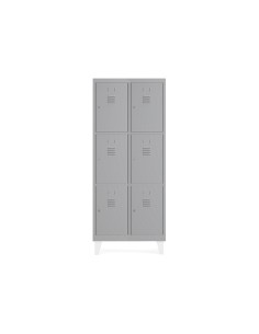 Taquilla metalica rocada 300 2 modulos x 3 puertas gris 620x500x1800 mm