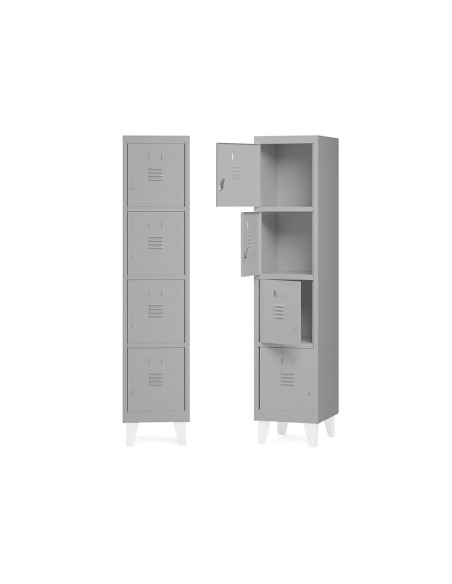 Taquilla metalica rocada 300 1 modulo 4 puertas gris 330x500x1800 mm Taquilla metalica rocada 300 1 modulo 4 puertas gris 330x500x1800 mm