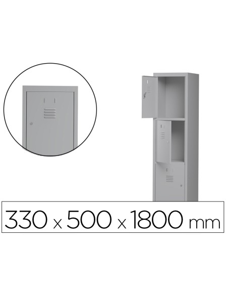 Taquilla metalica rocada 300 1 modulo 3 puertas gris 330x500x1800 mm Taquilla metalica rocada 300 1 modulo 3 puertas gris 330x500x1800 mm