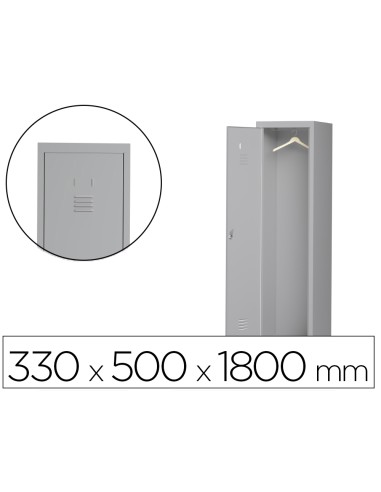 Taquilla metalica rocada 300 1 modulo puerta gris 330x500x1800 mm