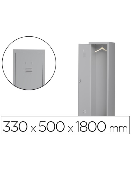 Taquilla metalica rocada 300 1 modulo puerta gris 330x500x1800 mm Taquilla metalica rocada 300 1 modulo puerta gris 330x500x1800 mm