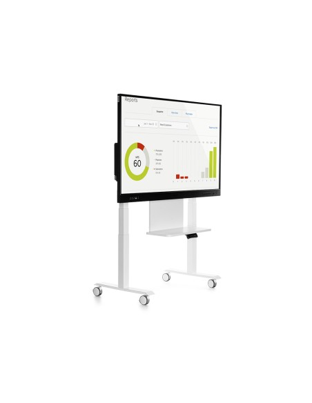 Soporte movil rocada para monitores interactivos 65 a 86 estructura tubo acero 4 ruedas con freno