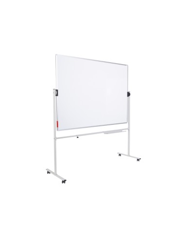 Pizarra blanca rocada acero vitrificado magnetico marco aluminio doble cara volteable 120x150 cm