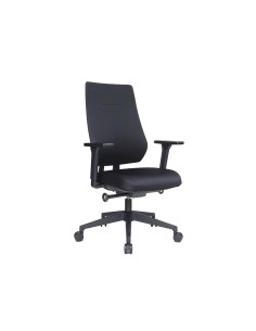 Silla rocada direccion con brazos regulables base polimero respaldo y asiento en tela ignifuga negro