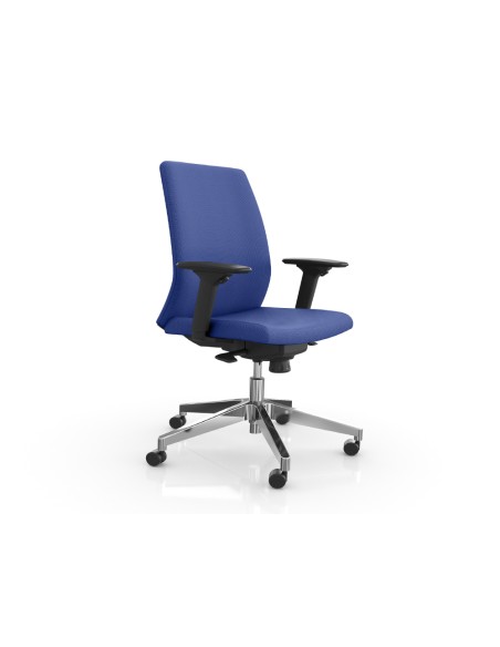 Silla rocada direccion brazos regulables base aluminio respaldo y asiento tela ignifuga azul 680x630x990 mm Silla rocada direccion brazos regulables base aluminio respaldo y asiento tela ignifuga azul 680x630x990 mm