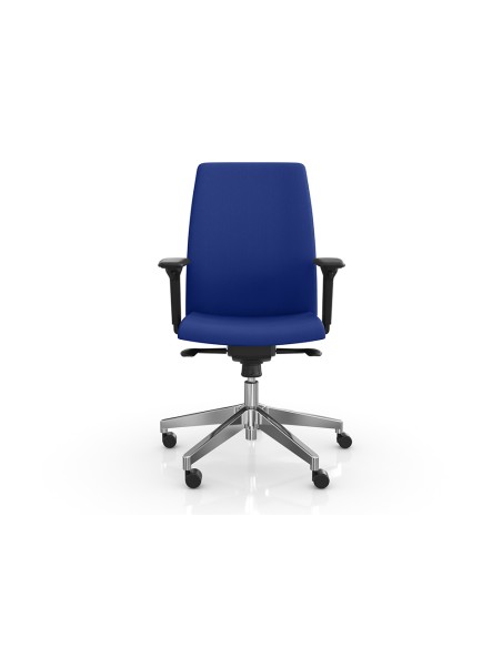 Silla rocada direccion brazos regulables base aluminio respaldo y asiento tela ignifuga azul 680x630x990 mm Silla rocada direccion brazos regulables base aluminio respaldo y asiento tela ignifuga azul 680x630x990 mm