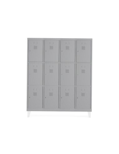 Taquilla metalica rocada 300 4 modulos x 3 puertas gris 1210x500x1800 mm