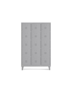Taquilla metalica rocada 300 3 modulos x 5 puertas gris 910x500x1800 mm