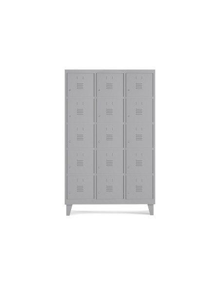 Taquilla metalica rocada 300 3 modulos x 5 puertas gris 910x500x1800 mm