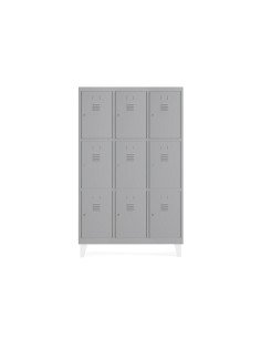 Taquilla metalica rocada 300 3 modulos x 3 puertas gris 910x500x1800 mm