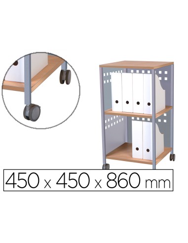 Carro multiusos rocada melamina 19 mm y acero pintado 450x450x860 mm
