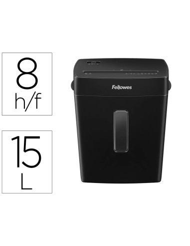 Destructora de documentos fellowes p 42c capacidad 8h seguridad p4 grapas y tarjetas papelera 15 l