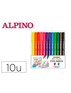 Rotulador alpino textil marker color experience estuche de 10 unidades colores surtidos