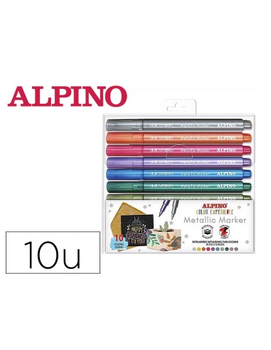 Rotulador alpino metallic marker color experience estuche de 10 unidades colores surtidos