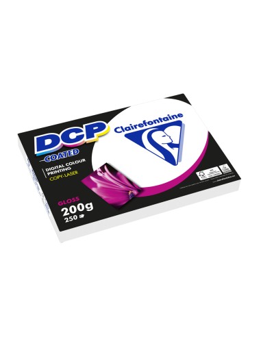 Papel fotocopiadora color dcp coated glossy din a3 200 gramos paquete de 250 hojas