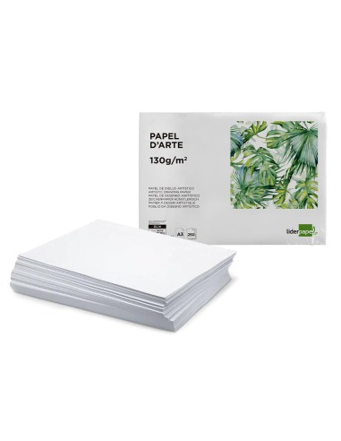 Papel dibujo liderpapel 297x420 mm 130 gr sin recuadro din a3 hoja