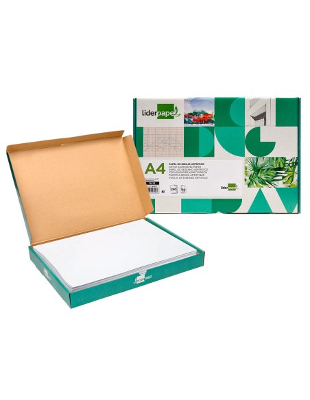 Papel dibujo liderpapel 210x297 mm 130 gr sin recuadro din a4 hoja