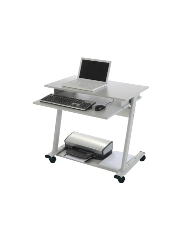 Mesa ordenador rocada rd 9100 sistema bloqueo con ruedas estructura metalica con bandeja teclado extraible