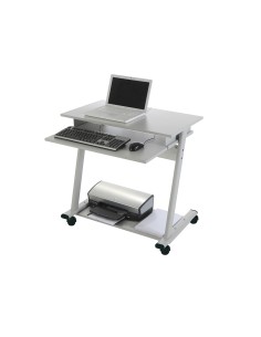 Mesa ordenador rocada rd 9100 sistema bloqueo con ruedas estructura metalica con bandeja teclado extraible
