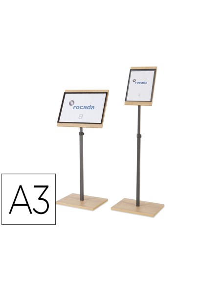 Expositor rocada de suelo serie natural magnetico rotativo 360 altura ajustable din a3