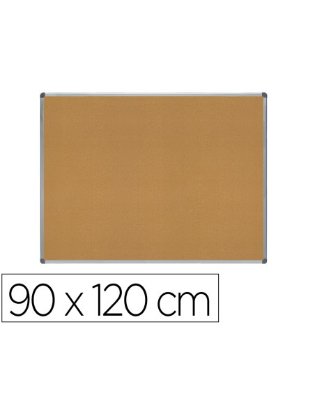Pizarra corcho rocada marco aluminio con cantoneras 90x120 cm