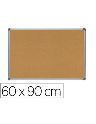 Pizarra corcho rocada marco aluminio con cantoneras 60x90 cm