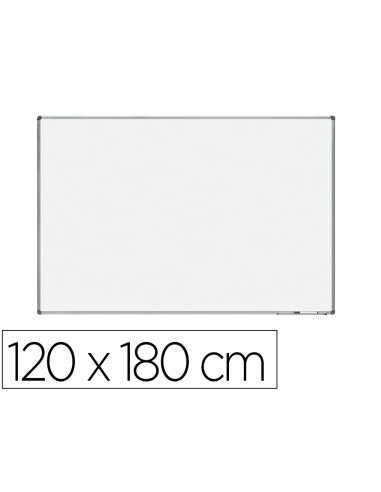Pizarra blanca rocada lacada magnetica marco aluminio con cantoneras 120x180 cm