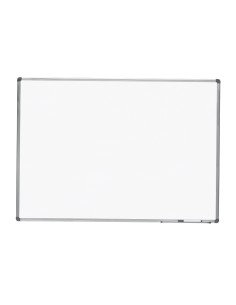 Pizarra blanca rocada lacada magnetica marco aluminio con cantoneras 90x120 cm