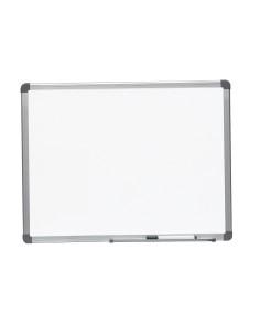 Pizarra blanca rocada lacada magnetica marco aluminio con cantoneras 45x60 cm