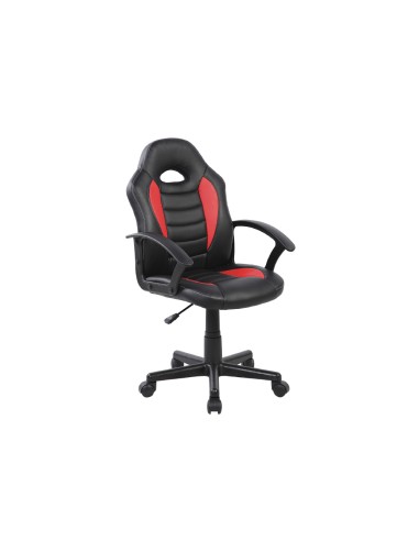 Silla rocada gaming con brazos fijos base nylon con ruedas similpiel negro rojo 435x430x880 995 mm