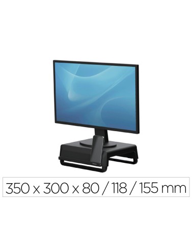 Soporte fellowes para monitor breyta 3 ajustes de altura hasta 30 kg 100 reciclable 350x300x80 118 155 mm negro
