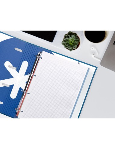 Recambio liderpapel a4 20050 hojas 90g m2 cuadro 5 mm 4 taladros bandas de 5 colores