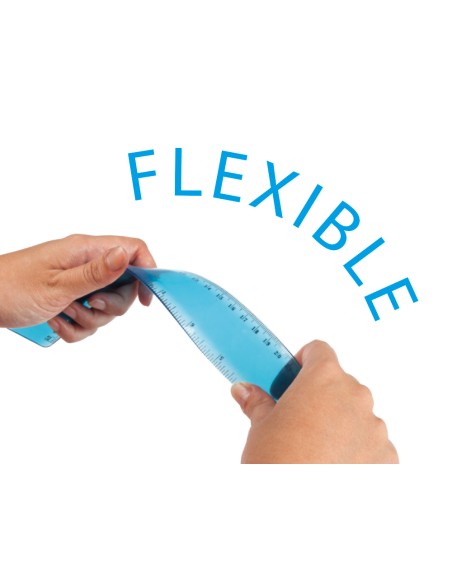 Juego escuadra 21 cm cartabon 21 cm regla 30 cm y semicirculo plastico flexible en petaca liderpapel colores