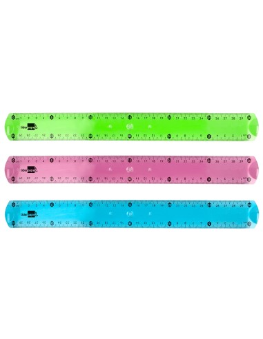 Regla liderpapel plastico flexible 30 cm colores surtidos