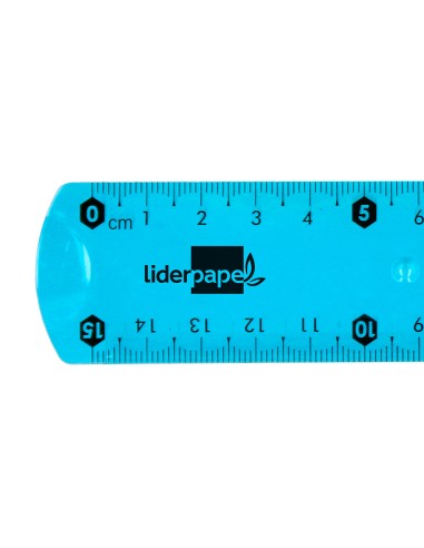 Regla liderpapel plastico flexible 15 cm colores surtidos