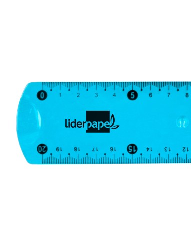 Regla liderpapel plastico flexible 20 cm colores surtidos
