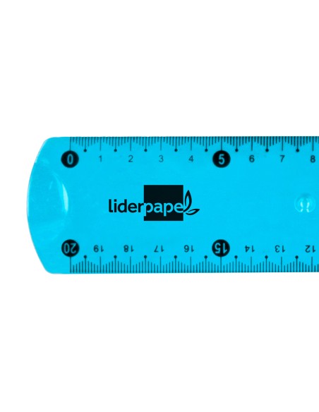 Regla liderpapel plastico flexible 20 cm colores surtidos