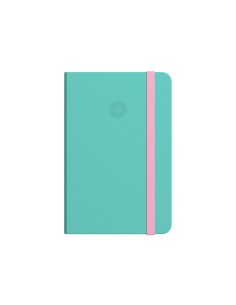 Cuaderno con gomilla antartik notes tapa dura a4 hojas cuadricula rosa y turquesa 100 hojas 80 gr fsc