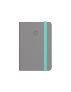 Cuaderno con gomilla antartik notes tapa dura a4 hojas rayas gris y turquesa 100 hojas 80 gr fsc