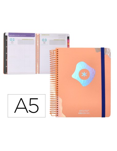 Agenda escolar antartik ano 24 25 curso coleccion maximal light orange dia pagina a5