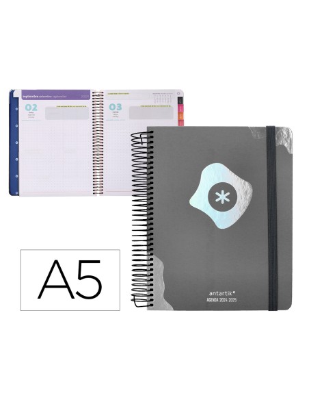Agenda escolar antartik ano 24 25 curso coleccion maximal black dia pagina a5