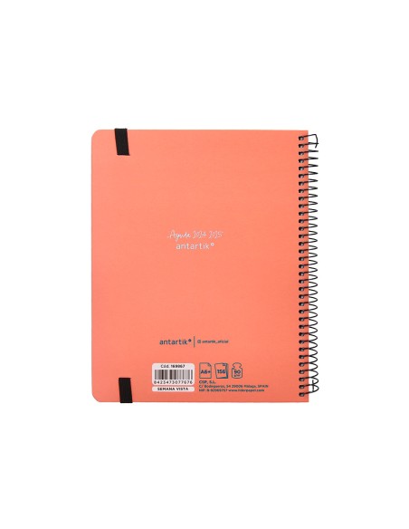 Agenda escolar antartik ano 24 25 curso coleccion minimal orange semana vista a6