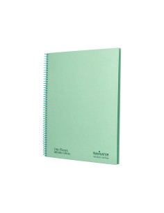 Cuaderno espiral navigator a4 micro tapa forrada 80h 80gr cuadro 5mm 1 banda color menta