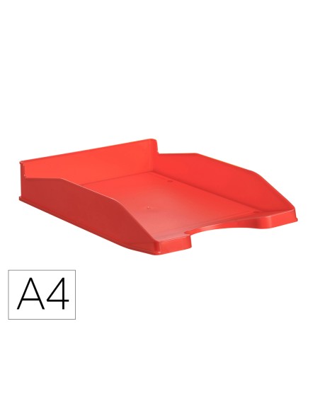Bandeja sobremesa archivo 2000 ecogreen plastico 100 reciclada apilable formatos din a4 y folio color rojo