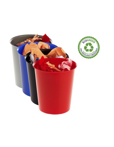 Papelera plastico archivo 2000 ecogreen 100 reciclada 18 litros color rojo 290x310