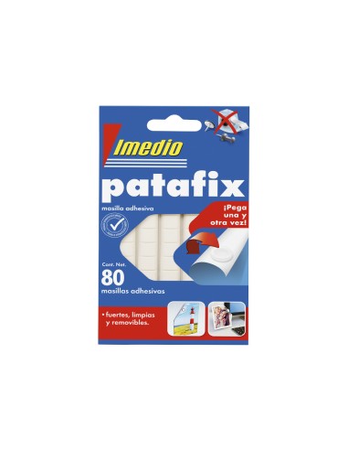 Sujetacosa imedio patafix masilla adhesiva removible blister de 80 unidades