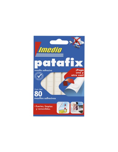Sujetacosa imedio patafix masilla adhesiva removible blister de 80 unidades
